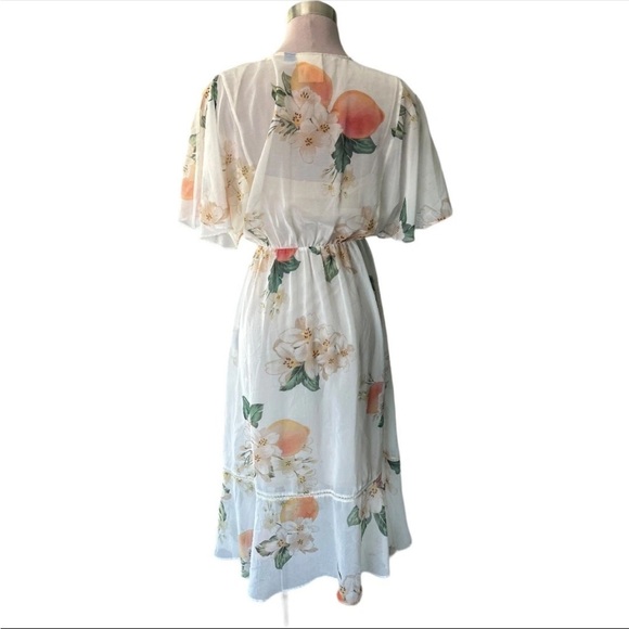 FARM Rio x Anthropologie Eloisa Boho Floral Flowy Cottagecore Midi Dress Size M - Picture 11 of 16